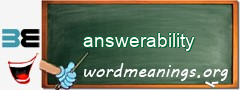 WordMeaning blackboard for answerability